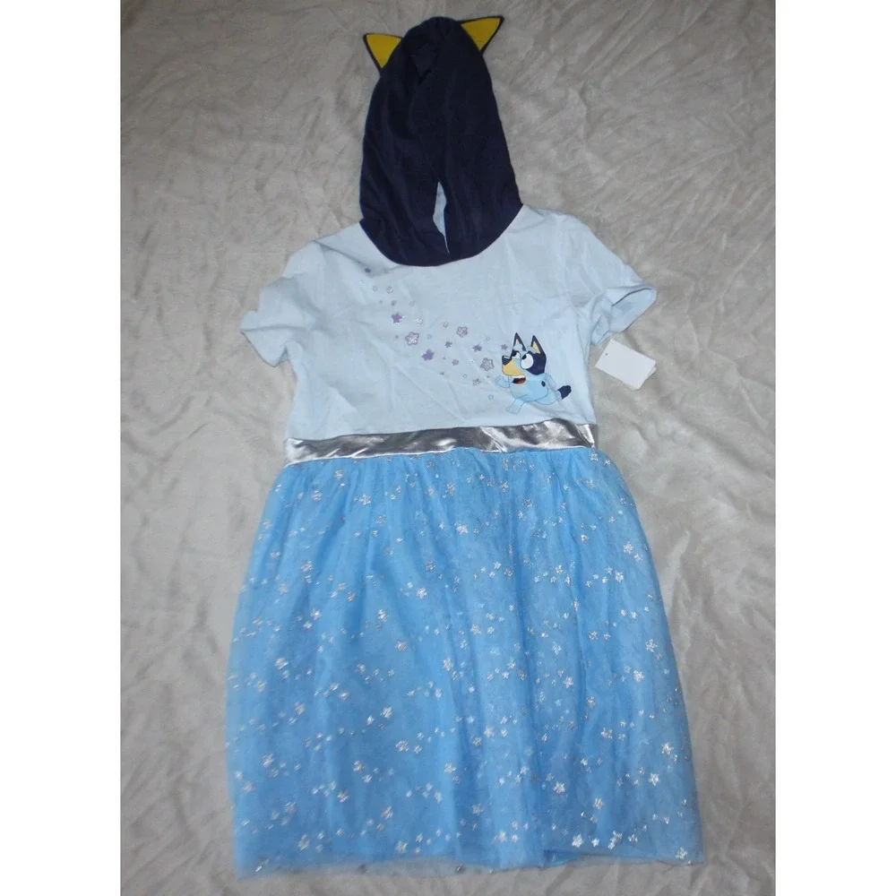 Girls' Bluey Cosplay Dress - Navy Blue Size XL 14